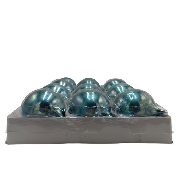 11 Jim Marvin Teal Blue Iridescent Glass Teardrop Ball Ornaments Bubblegum Lot - Picture 4 of 9